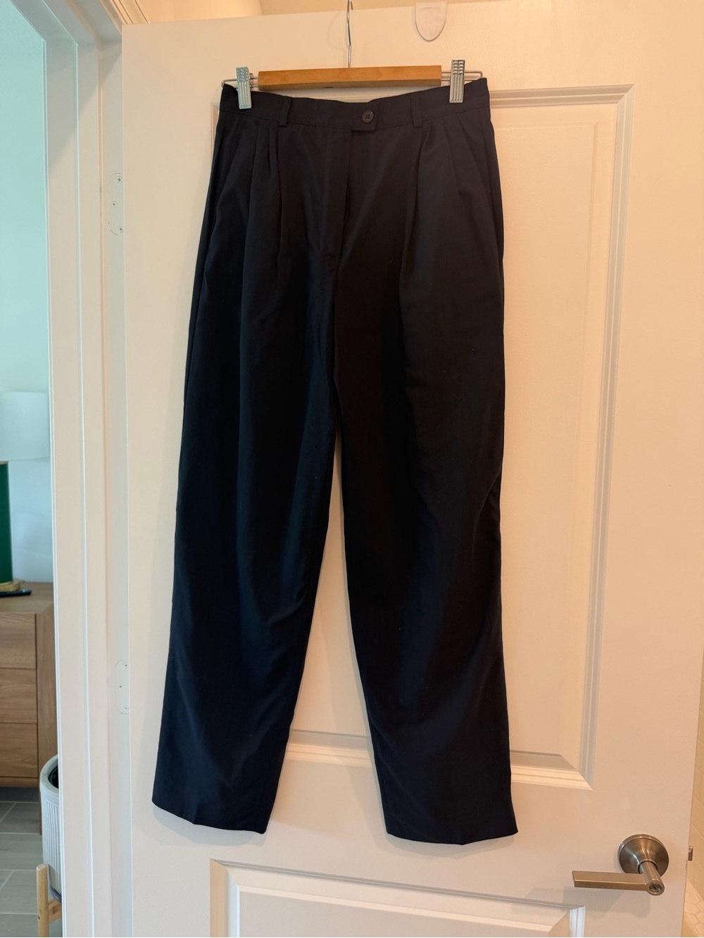 Zanella Made in Italy 100% Wool Tapered Trousers Navy blue in Size 6